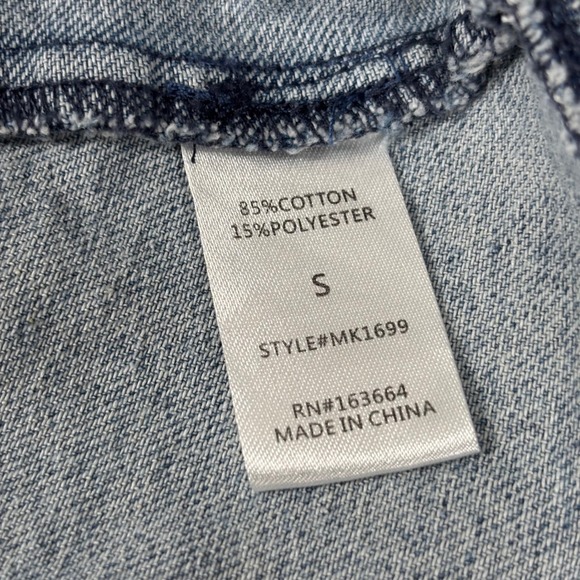 Mazik Womens Small Light Wash‎ Denim Maxi Skirt Button Front A Line Pockets EUC - Picture 7 of 8